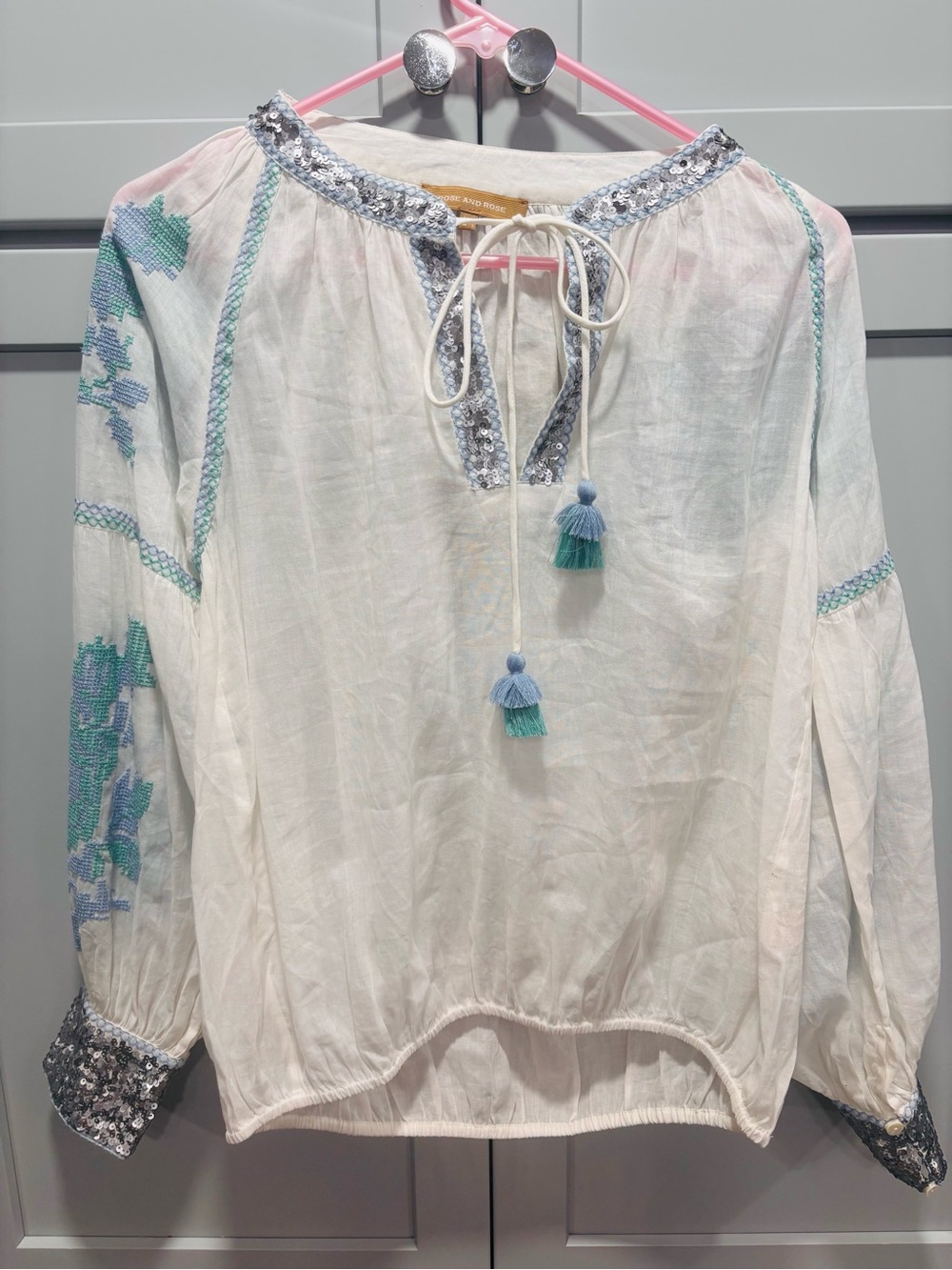 Rose and Rose Alvear Embroidered Sequin Top Over Size S